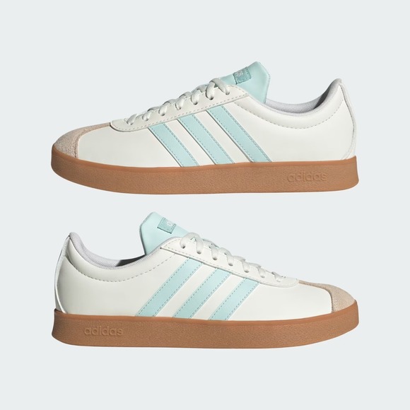 adidas Shoes - Adidas VL Court Base Women's Sneakers JI1767 Shoes White Turquoise Size 6 NEW
